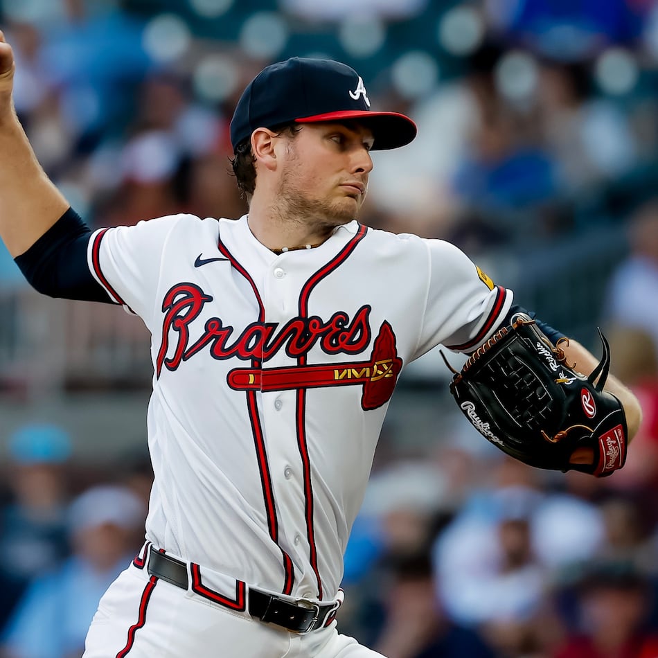 Atlanta Braves pitcher JR Ritchie delivers to a San Francisco Giants batter during the first inning of a baseball game, Wednesday, June 17, 2026, in Atlanta. (AP Photo/Erik S. Lesser)