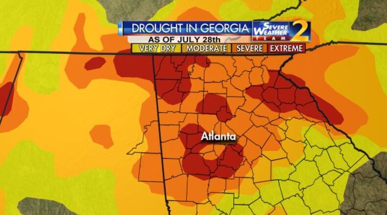 The dry weather pattern has been responsible for an extreme drought in metro Atlanta and northern Georgia. (Credit: Channel 2 Action News)