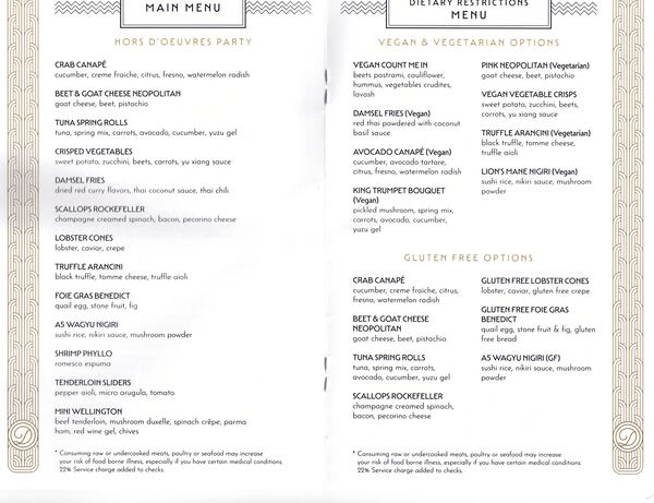 Damsel menu