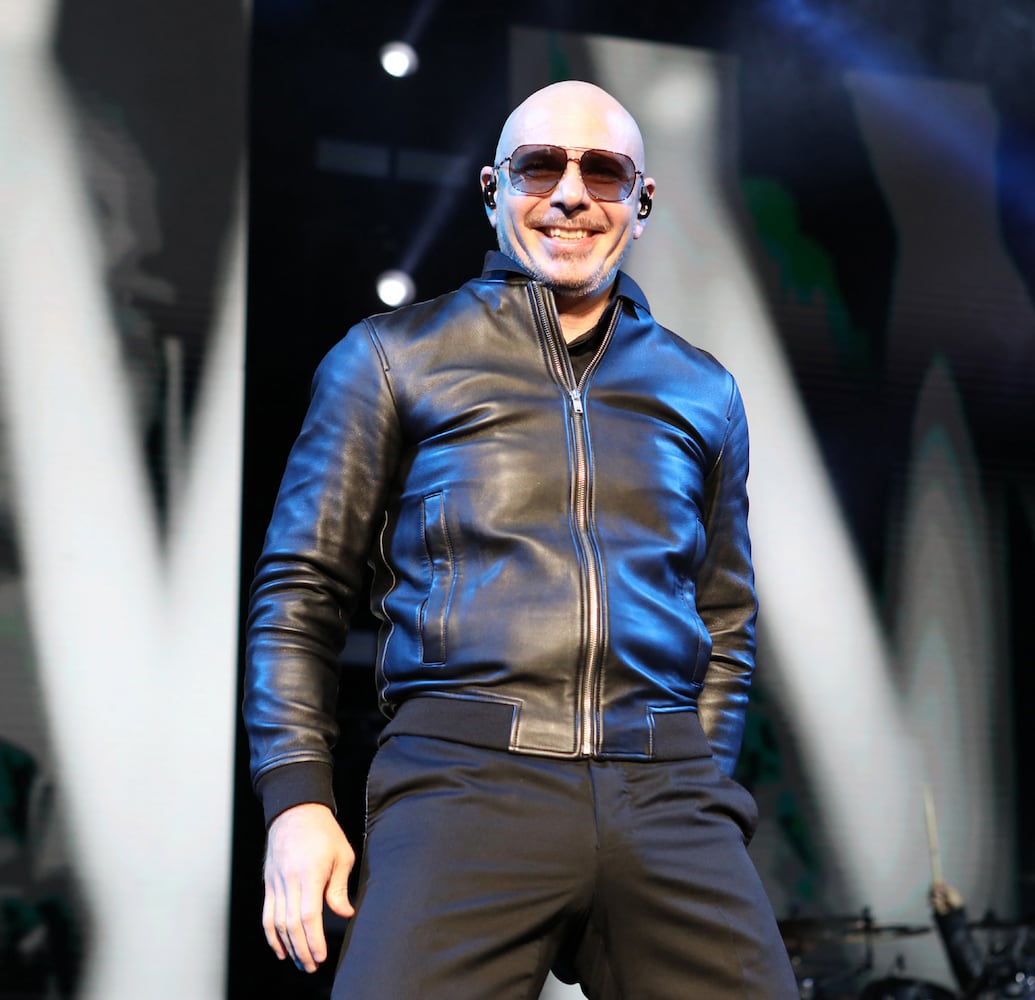 -- Pitbull performs "Hey Baby(Drop It to the Floor)
Pitbull and Iggy Azalea energized the sold out Ameris Bank Amphitheatre crowd on the I Feel Good Tour stop on Sunday, October 10, 2021 in Alpharetta.
Robb Cohen for the Atlanta Journal-Constitution