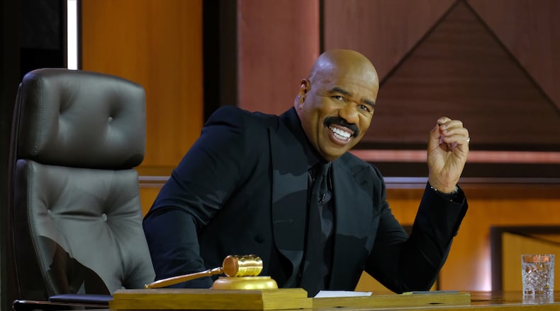 JUDGE STEVE HARVEY - Steve Harvey serves as judge, jury and star, and must rule on various cases in his courtroom based on good old common sense. Cases include exes in legal battles over car loans, trip reimbursements and former best friends suing over a football bet, weekly on ABC. (ABC/Erika Doss)