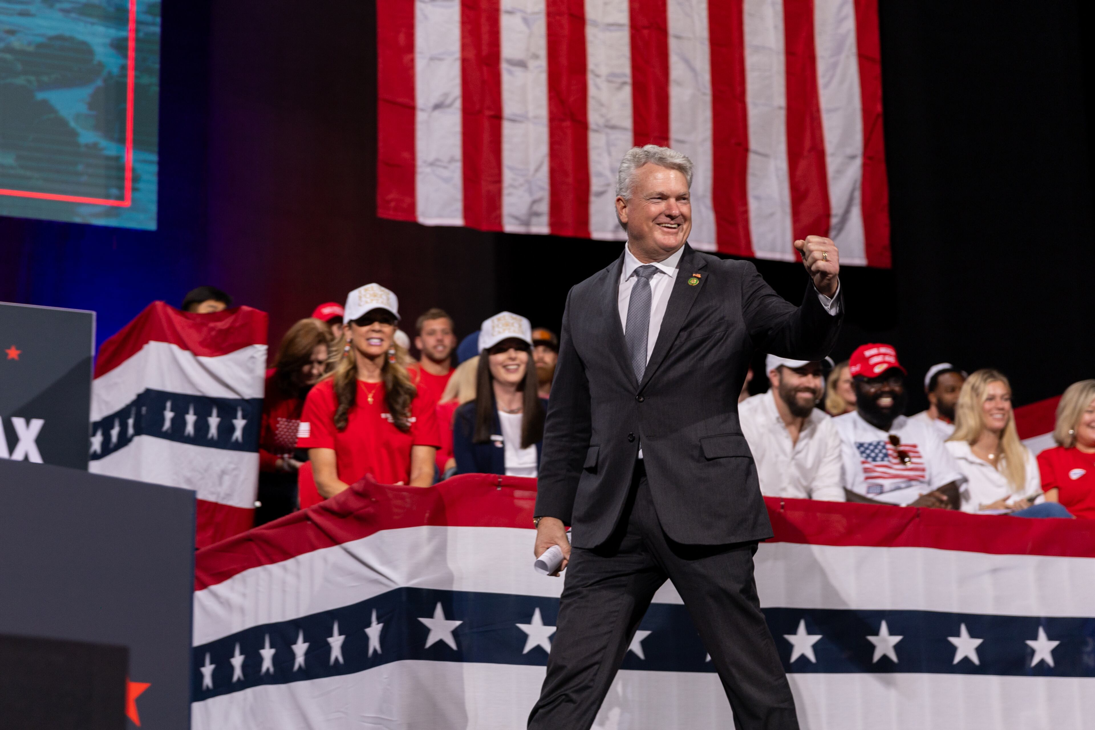 U.S. Rep. Mike Collins, R-Jackson, spoke at a rally for Donald Trump in Atlanta last year.