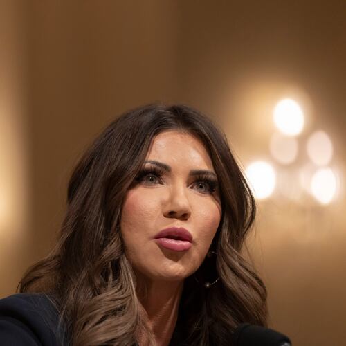Homeland Security Secretary Kristi Noem appears before the House Committee on Homeland Security on Capitol Hill in Washington, Thursday, Dec. 11, 2025. (AP Photo/Mark Schiefelbein)