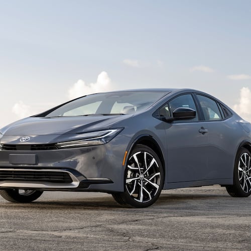 This photo provided by Toyota shows the Prius Plug-in Hybrid, an affordable and surprisingly sporty plug-in hybrid with excellent fuel economy. (Nathan Leach-Proffer/Toyota Motor Sales U.S.A. via AP)