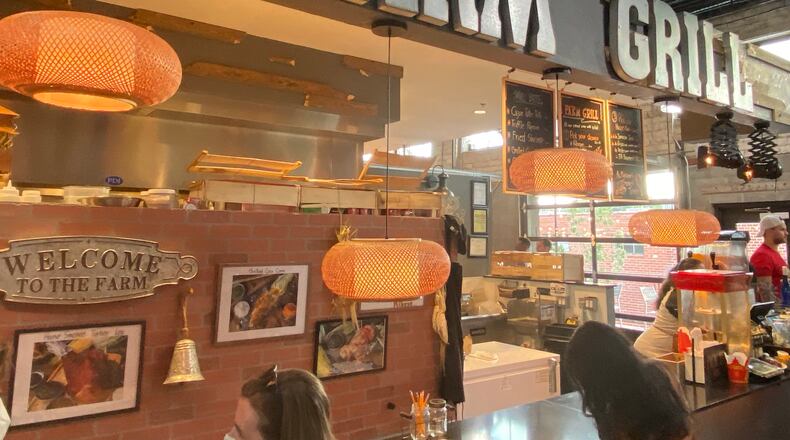 Osha Farm Grill, which specializes in skewered meats and other proteins, is a recent addition to Chattahoochee Food Works. (Ligaya Figueras / ligaya.figueras@ajc.com)