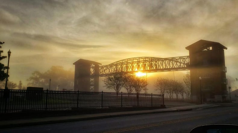 The Acworth Pedestrian Bridge will open to the public at 8 p.m. Oct. 3 with a Light Show. (Courtesy of Acworth)