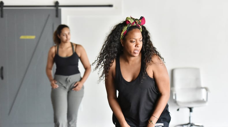 Choreographer and Spelman dance professor T Lang conducts a rehearsal at her new dance studio, The Movement Lab in West End, in preparation for an upcoming performance of “A Graveyard Duet of the Past Now” at the High Museum. HYOSUB SHIN / HSHIN@AJC.COM