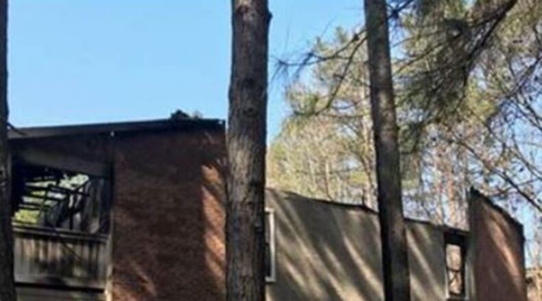About 60 people were displaced by a fire at this Doraville apartment complex Tuesday.