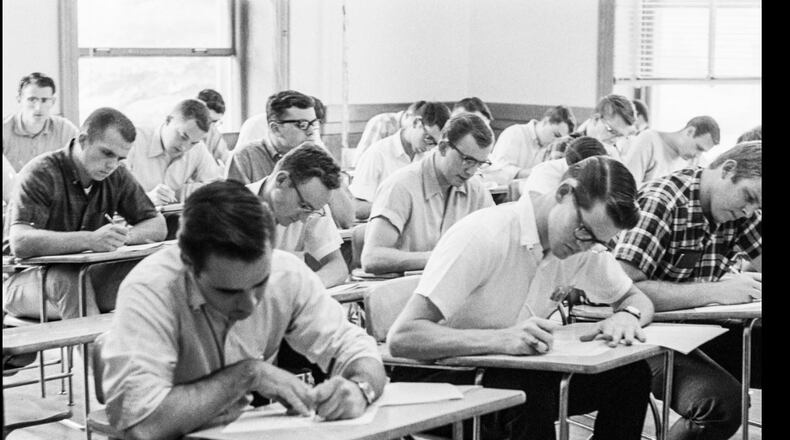 A college classroom in 1966 at a Colorado college. (Photo Colorado State University.)