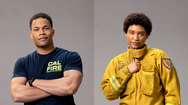 CBS's new drama "Fire Country" features two Atlanta actors Jordan Calloway (left) and Jules Latimer (right). CBS