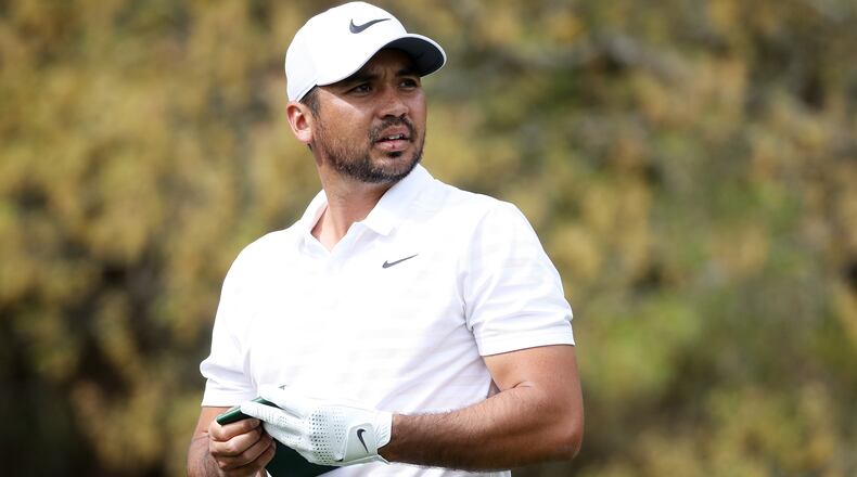 Jason Day of Australia reacts on fifth tee during the second round of the World Golf Championships-Dell Match Play at Austin Country Club on March 22, 2018 in Austin, Texas. (Photo by Gregory Shamus/Getty Images)