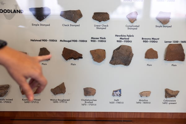 Tracie Revis, acting CEO of the Ocmulgee National Park and Preserve Initiative, gives a tour of Ocmulgee Mounds National Historical Park in Macon on Friday, Jan. 23, 2026. The Ocmulgee National Park and Preserve Initiative aims to turn the Ocmulgee Mounds National Historical Park into Georgia’s first national park and preserve. (Arvin Temkar/AJC)