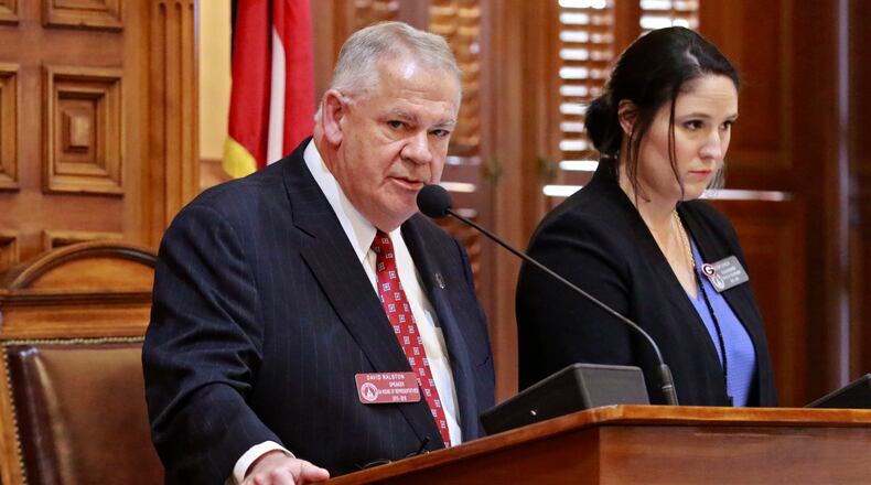 Feb. 29, 2016 - Atlanta - Speaker David Ralston announces that he is postponing two pieces of casino legislation, preventing a House vote, effectively ending chances of the issue moving forward this year. Many key bills come up for last-chance votes Monday on crossover day at the Capitol. Crossover Day is the final day for a bill to move from one chamber to the other this year. Although there are ways around the rule, only a few bills each year successfully defy Crossover Day’s deadline. BOB ANDRES / BANDRES@AJC.COM