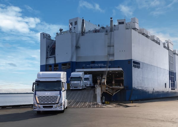 Hyundai announced in December 2024 that 21 hydrogen-powered electric trucks were deployed to its automotive factory near Savannah. (Hyundai Motor Group)