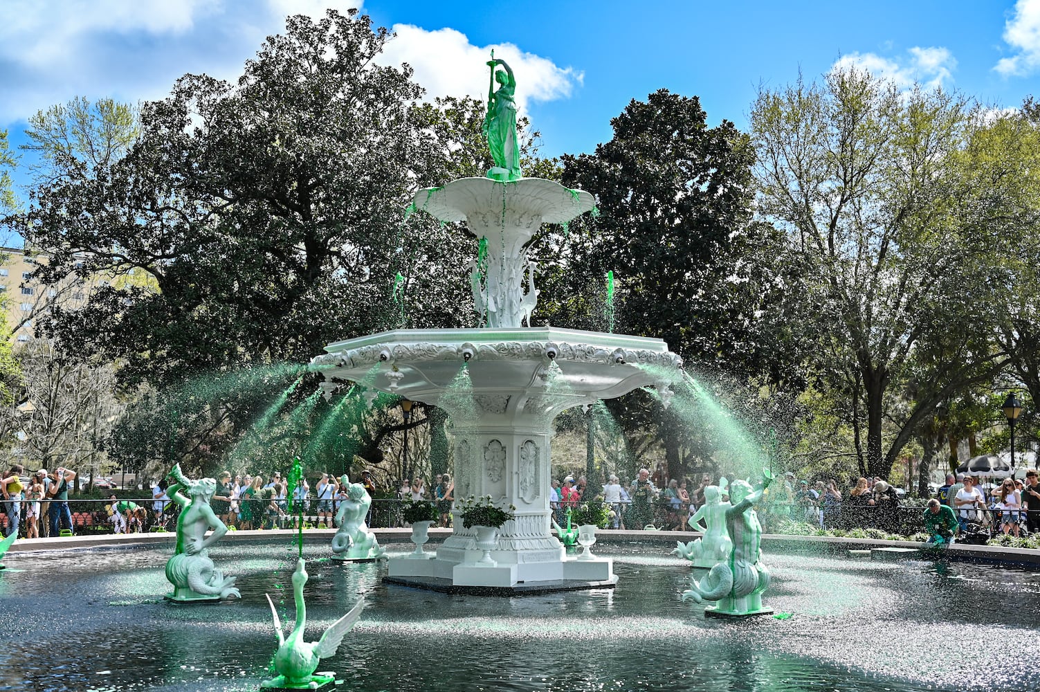 Greening of Forsyth Park Fountain