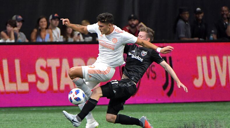 Atlanta United forward Brandon Vazquez (left). HYOSUB SHIN / HSHIN@AJC.COM