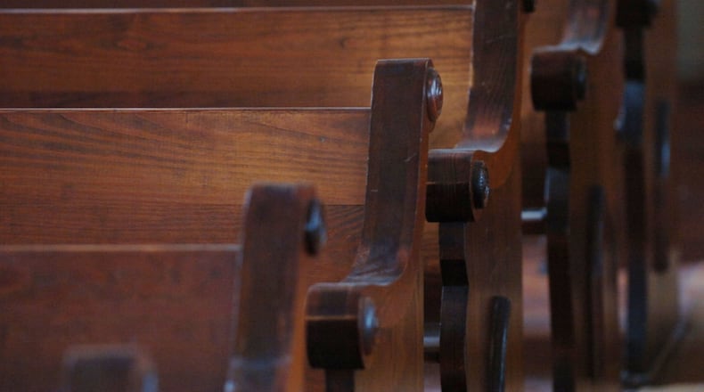 Morning light falls on the pews of a beautiful, historic church in metro Atlanta. ANDY SHARP / 2008 AJC FILE PHOTO