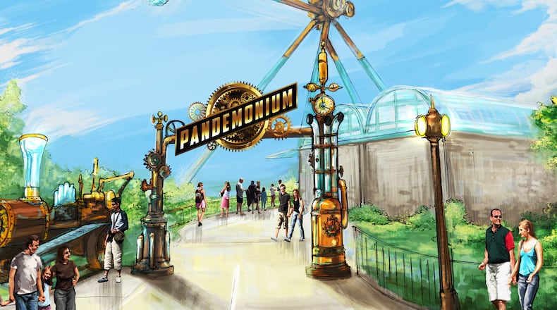 This is a rendering of a new Six Flags Over Georgia ride that might cause lunches to be lost.