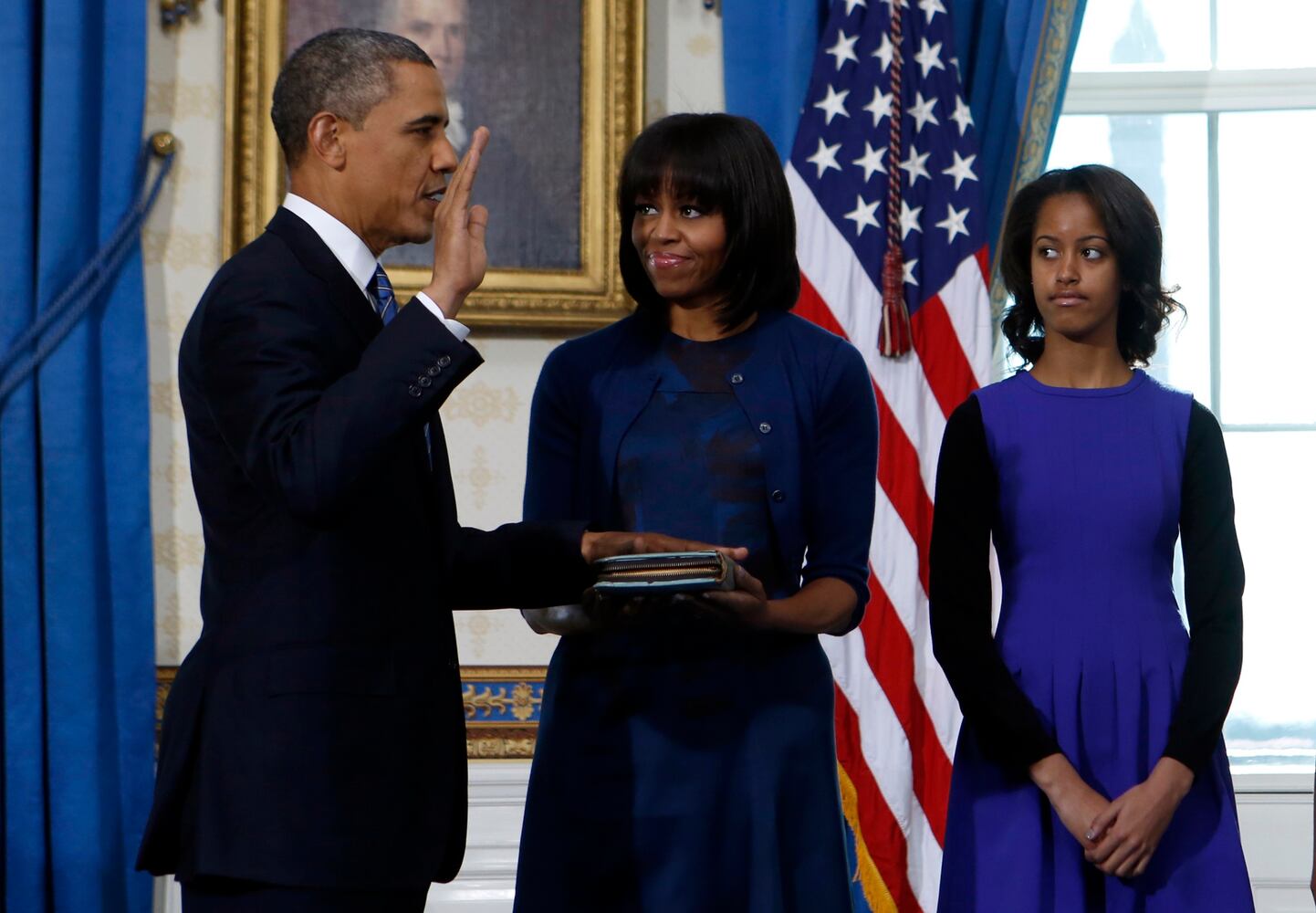 Michelle Obama, daughters dress up for inauguration