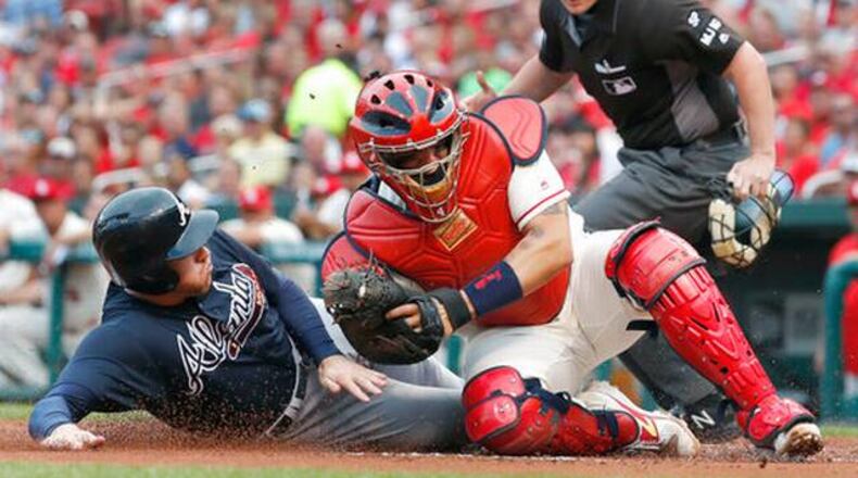 Freddie Freeman had three hits including a two-run single in the ninth inning Saturday, but the Braves lost 6-5 to the Cardinals. (AP photo)