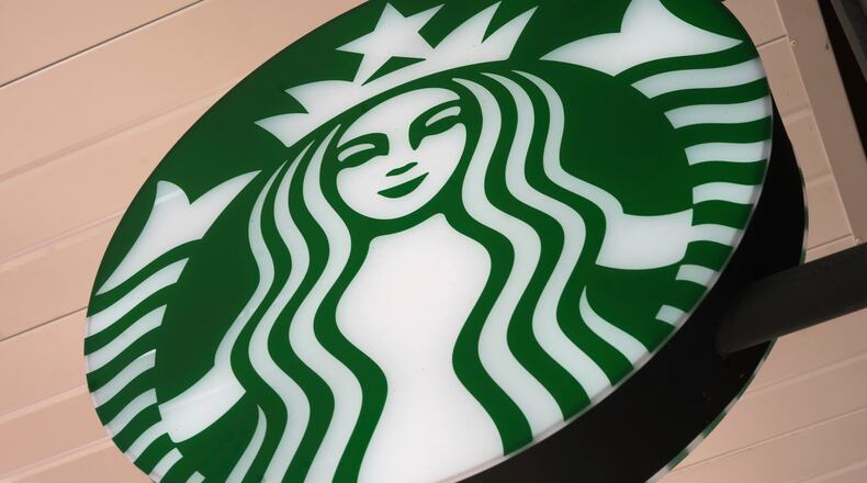 FILE - This is a sign in front of a Starbucks in Dormont, Pa., March 18, 2025. (AP Photo/Gene J. Puskar, File)