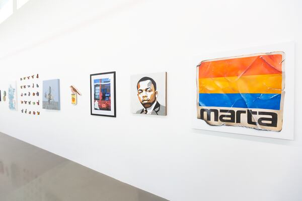 John L. Hill’s acrylic and colored pencil work  "MARTA" (2026) is featured in "Locals Only," an ABV Gallery exhibit on view through Aug. 9. (Courtesy of ABV Gallery)