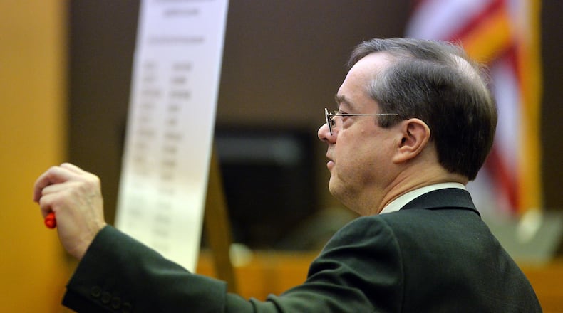 John Floyd, a private attorney who worked for free throughout the grand jury investigation and lengthy prosecution of the Atlanta Public Schools cheating case, is shown in Fulton County Superior Court on March 16, when he played a pivotal role in the state's closing arguments in the APS trial. Floyd, the state's premier RICO expert, said the APS case was a perfect fit for the racketeering statute, and he explained why to jurors during the state's close. (Kent D. Johnson, The Atlanta Journal-Constitution)