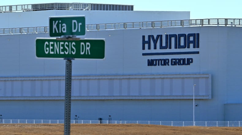 Photo shows Hyundai Motor Group Metaplant America, Saturday, Dec. 20, 2025, in Ellabell, Ga. (Hyosub Shin/AJC)