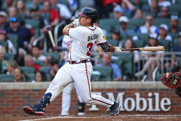 Atlanta Braves' Drake Baldwin hits a solo home run in the fourth inning of a baseball game against the Arizona Diamondbacks, Tuesday, June 3, 2025, in Atlanta. (AP Photo/Colin Hubbard)