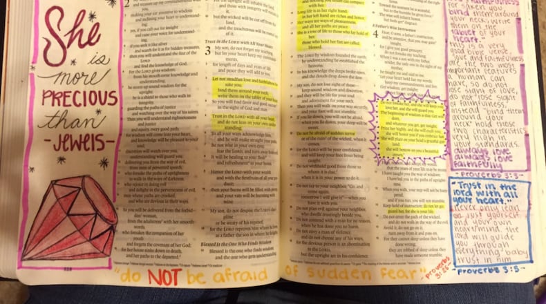 Reagan Lee, a 16-year-old North Cobb High School junior, spent three months annotating a Bible for her boyfriend as a Christmas gift.