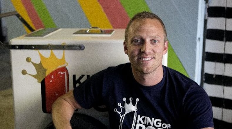 King of Pops founder Steven Carse at his company's Atlanta headquarters. King of Pops is the inspiration of a light-hearted new musical from Dad's Garage Theatre, titled "King of Pops: A Post-Apocalyptic Musical," which retells the rise of the popsicle stand as a good vs. evil power struggle. CONTRIBUTED BY PHIL SKINNER