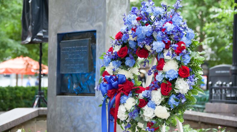 A public memorial service will be held Tuesday morning for fallen Atlanta police officers at Woodruff Park.