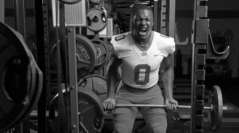 When Hardaway High School defensive lineman Mykel Williams found out the names of past AJC Super 11 players like Herschel Walker and Trevor Lawrence, Williams was thrilled. “It’s a huge honor to be mentioned in the same sentence as those greats. It’s a blessing,” said Williams, who is the school’s first Super 11 selectee. (Tyson Alan Horne / Tyson.Horne@ajc.com)