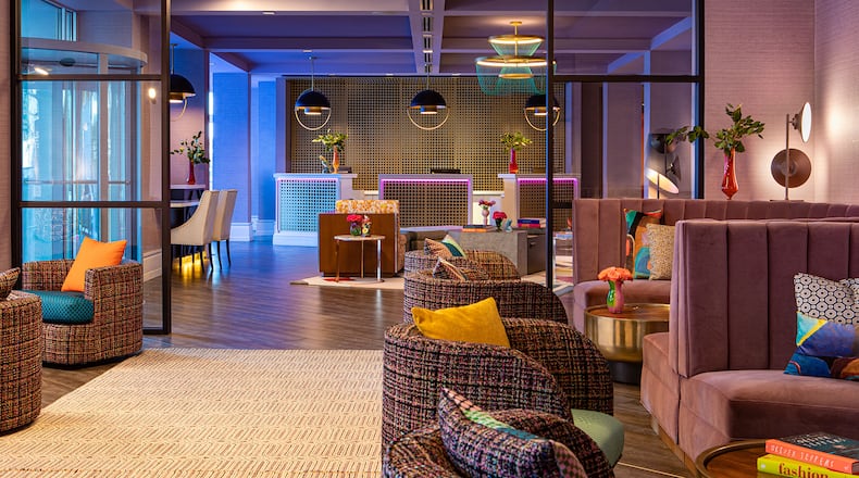 The lobby of the Hotel Colee was designed by Andrew Alford, who incorporated features that homeowners can try.
Photo: Courtesy of Hotel Colee