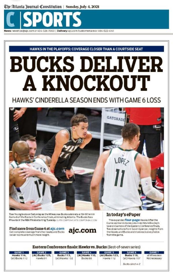 Atlanta Hawks edition in ePaper Sunday July 4: Thanks for the Thrills