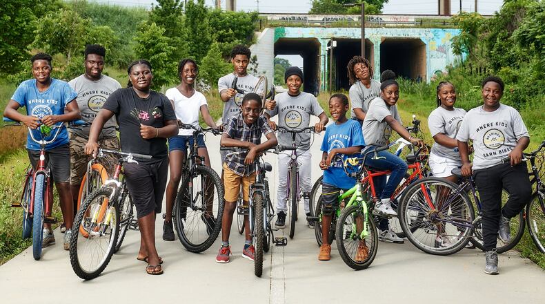 Kids earn their bikes at Bearings Bike Shop in Atlanta’s Adair Park neighborhood.