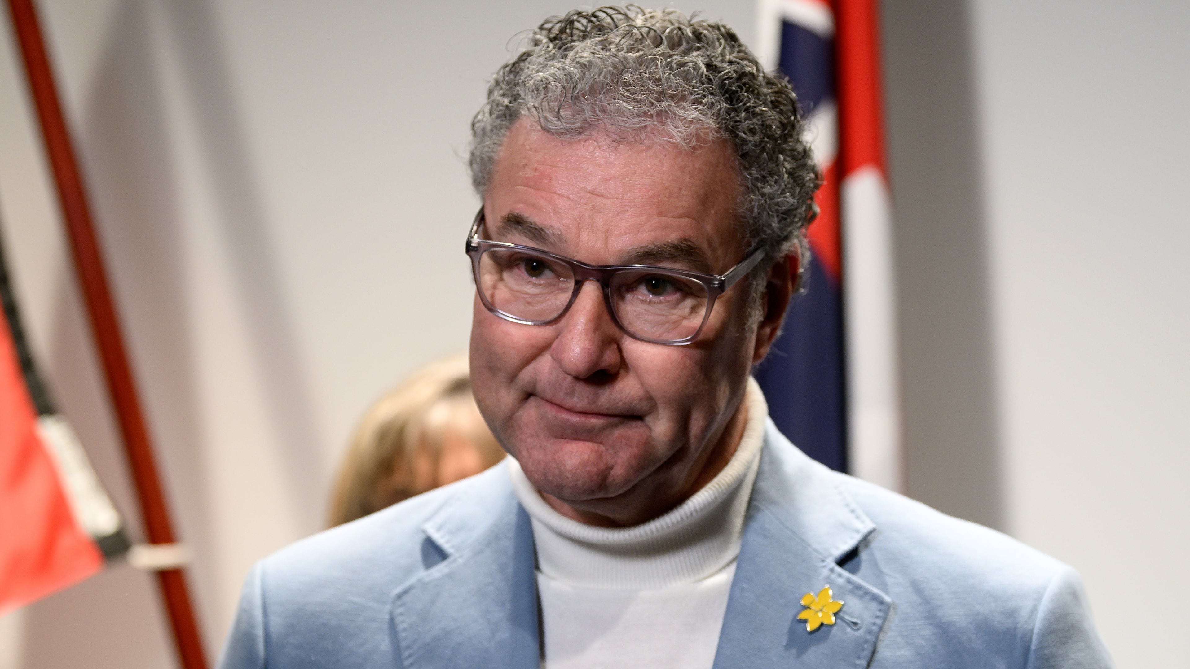 Queensland state Minister for Education, John-Paul Langbroek speaks to media during a press conference in Sydney, Australia, on Aug. 22, 2025. (Steven Markham/AAP Image via AP)