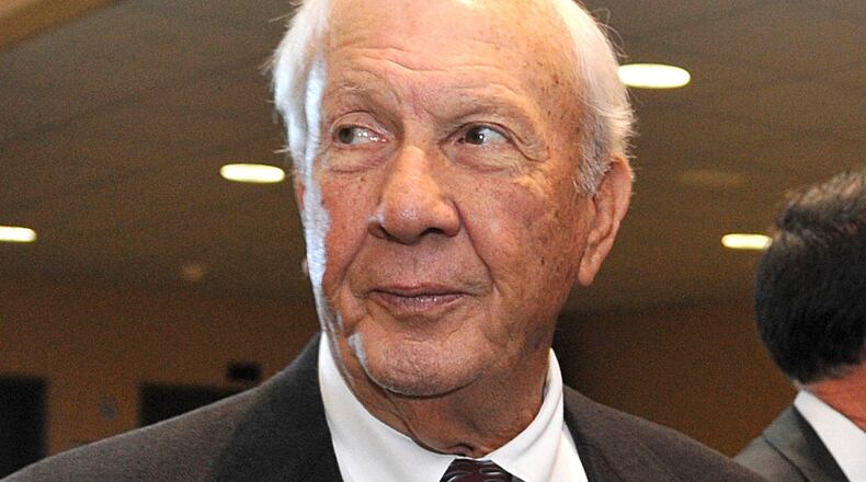 Pat Dye is shown in Jacksonville, Fla., where he was inducted into the Georgia-Florida Hall of Fame.