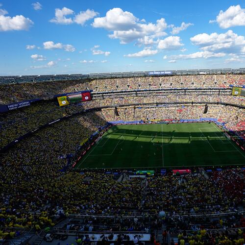 A general view of the MetLife stadium during the World Cup Group C soccer match between Brazil and Morocco in East Rutherford, N.J., near New York, Saturday, June 13, 2026. (AP Photo/Matt Slocum)