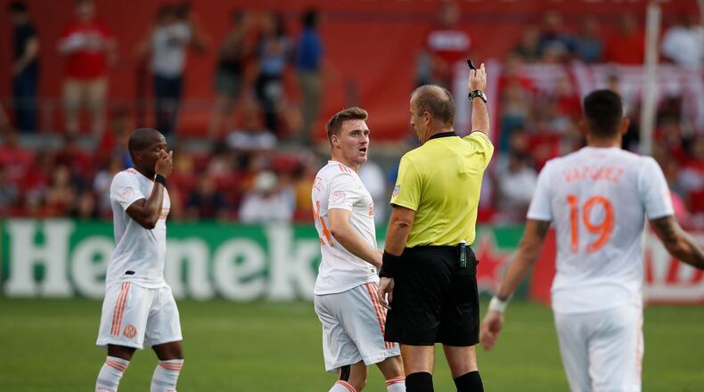 During the match at SeatGeek Stadium in Bridgeview, Illinois. (Photo by Jeff Hayes/Atlanta United)