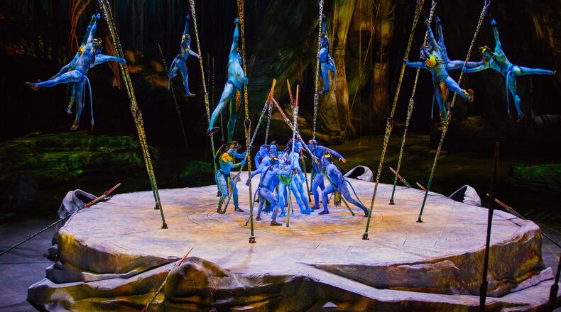 The Na'vi, a race of blue-skinned creatures on the distant world Pandora, provide the cast of characters in the new Cirque du Soleil show "Toruk." photo contributed