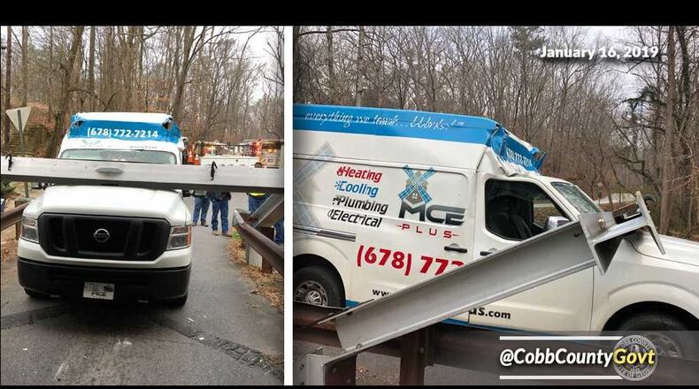 Someone almost struck Cobb County's historic covered bridge on Jan. 16, 2019.
