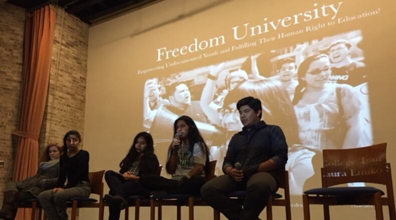 Georgians who lack legal status in the U.S. spoke about their plight during a discussion at Smith College in Northampton, Mass. Thursday, highlighting Peach State policies that bar them from attending five of their home state’s top universities and paying heavily discounted in-state tuition rates at its others. By JEREMY REDMON/jredmon@ajc.com