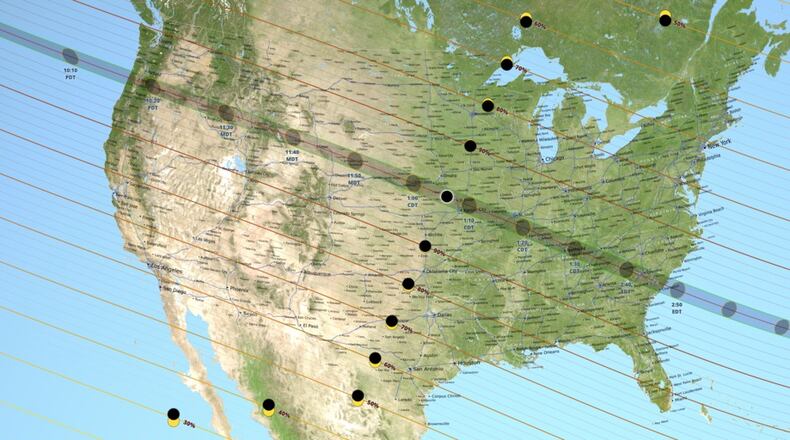 Eclipse map. Source: NASA