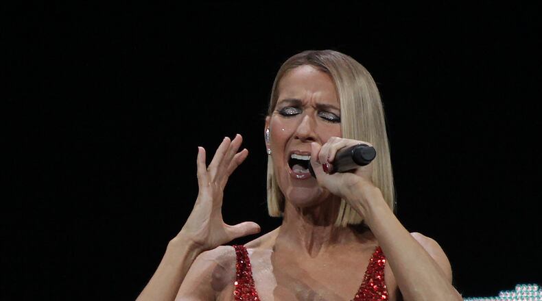Celine Dion performs at State Farm Arena as a part of her Courage World Tour, her first tour outside of Las Vegas in more than a decade, on Jan. 11, 2020. (Akili-Casundria Ramsess/Eye of Ramsess Media)