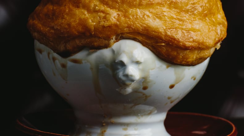 Lobster chowder with puff pastry at Marcel.