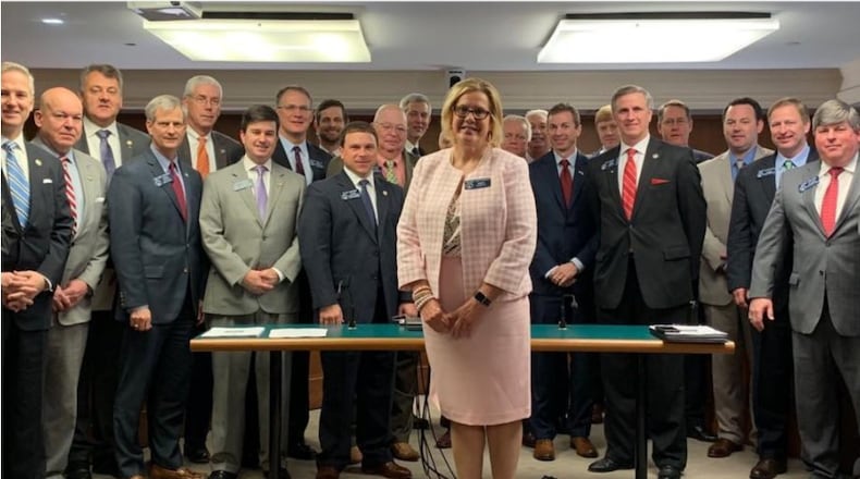 The photograph that Republican state Sen. Renee Unterman posted on Instagram before the March 22, 2019, marathon debate in the Senate on HB 481, the anti-abortion "heartbeat" bill.