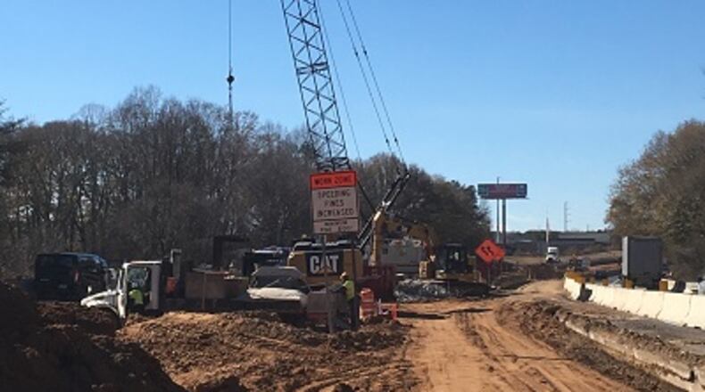 Single lane closures on I-85 in Gwinnett, Barrow, and Jackson counties will occur nightly this week as construction activities continue for the I-85 Widening project. Courtesy GDOT
