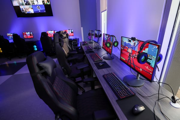 The MLK E Sports Lab is shown during the grand opening of the new computer lab in Atlanta. Esports’ growth at the high school level has added more games to the field of competition. (Jason Getz/AJC)