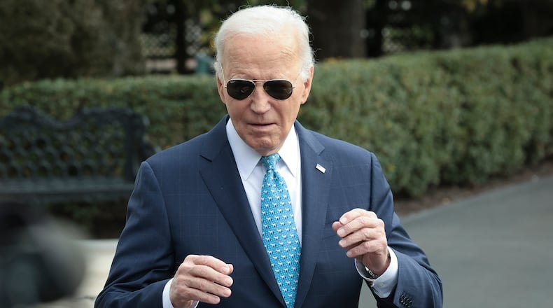 U.S. President Joe Biden answers questions while departing the White House on Tuesday, Jan. 30, 2024, in Washington, D.C. (Win McNamee/TNS)